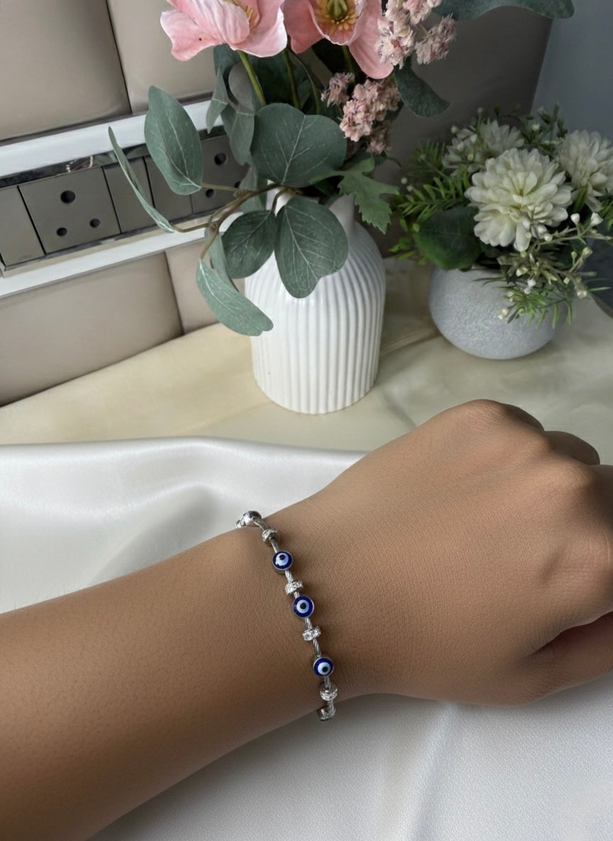 Minimal evil eye protection bracelet