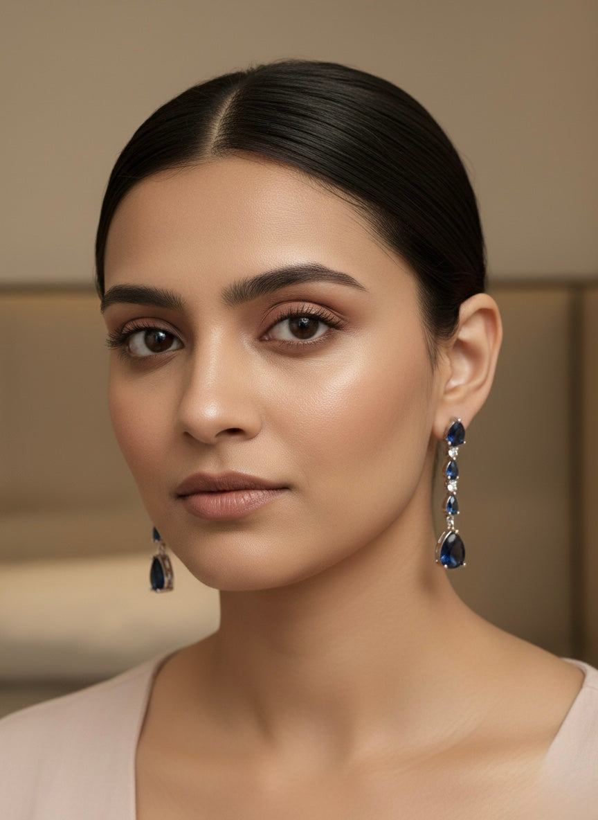 Elegant blue stone AD necklace