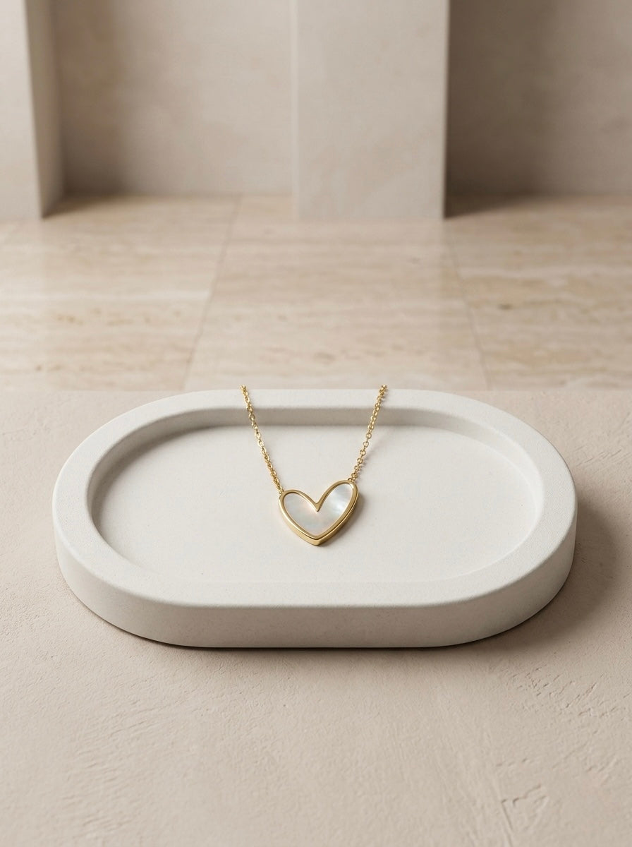 Timeless pearl heart charm