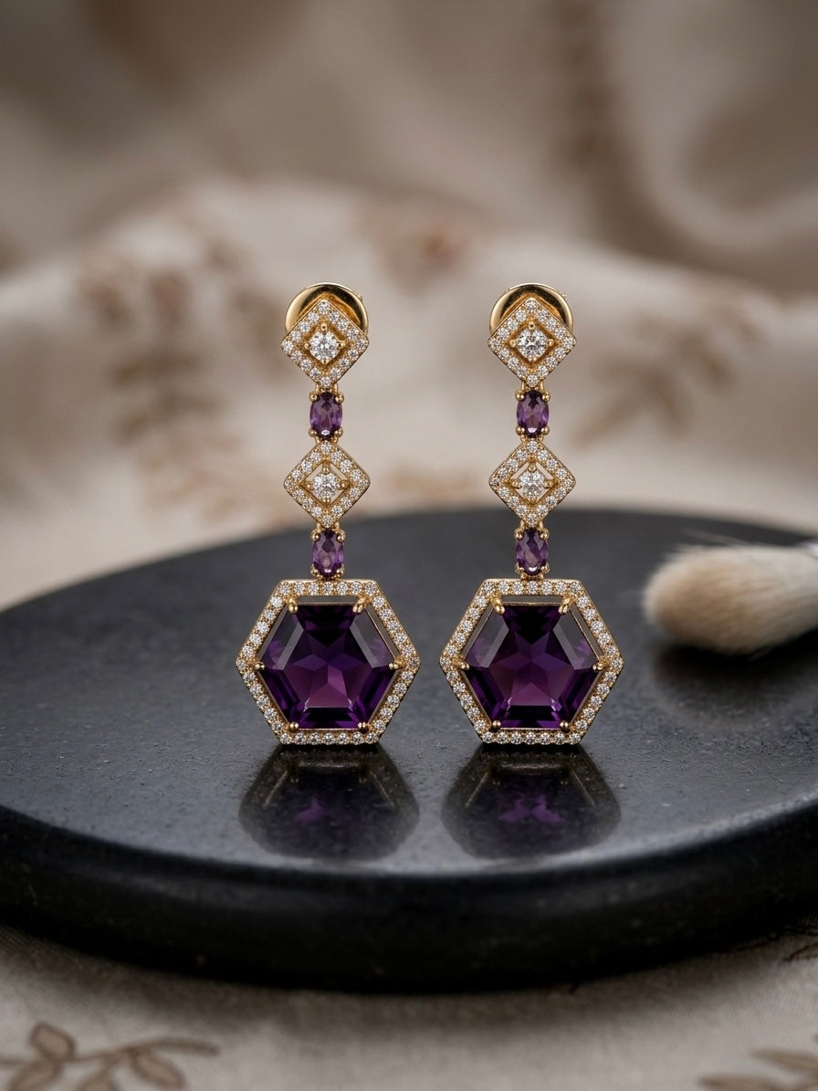 Vintage-inspired purple gemstone necklace