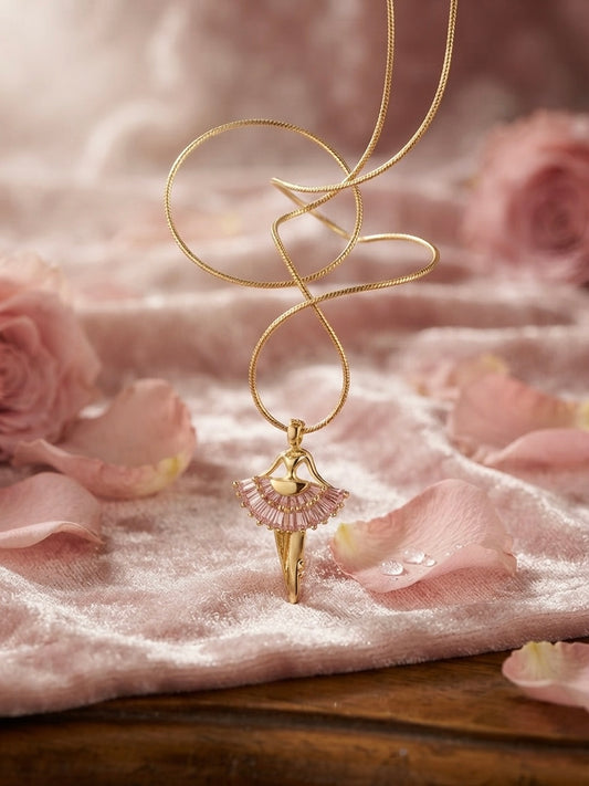 Enchanting Ballerina Pink Stone Necklace