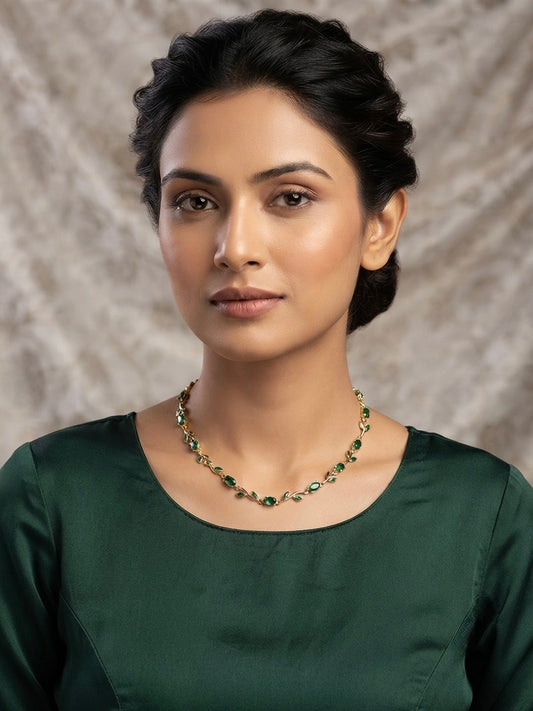 Stunning green gemstone tulip necklace.