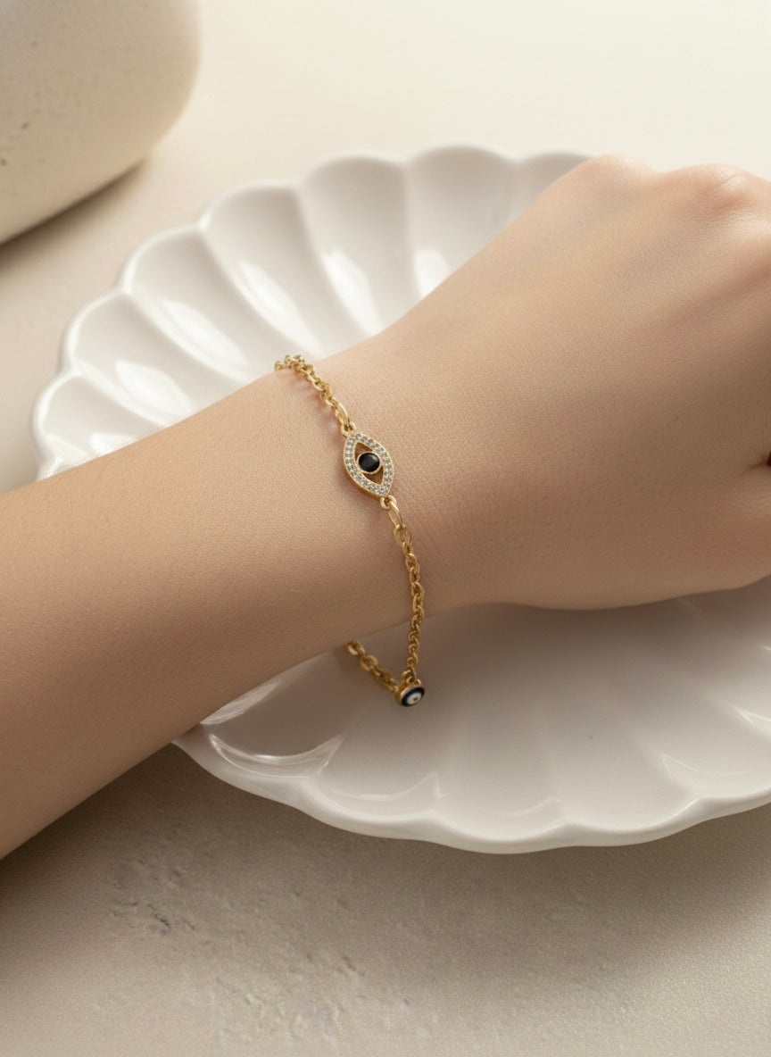 Evil Eye Gold Chain Bracelet