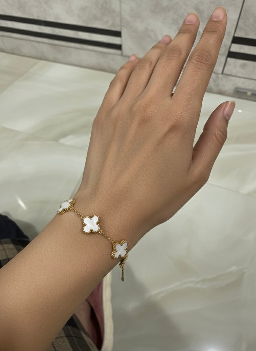 White clover chain bracelet