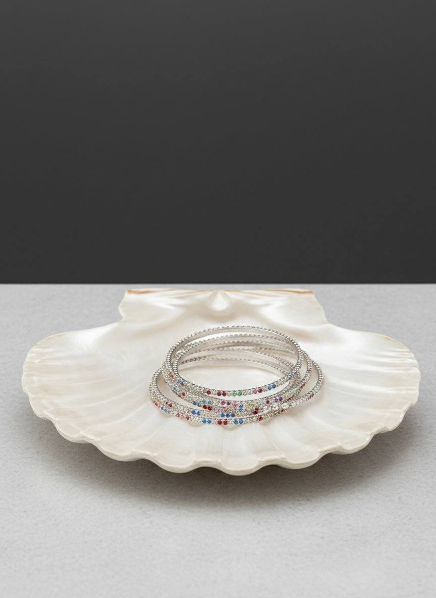 Multi-Colored Stone Spiral Bangle