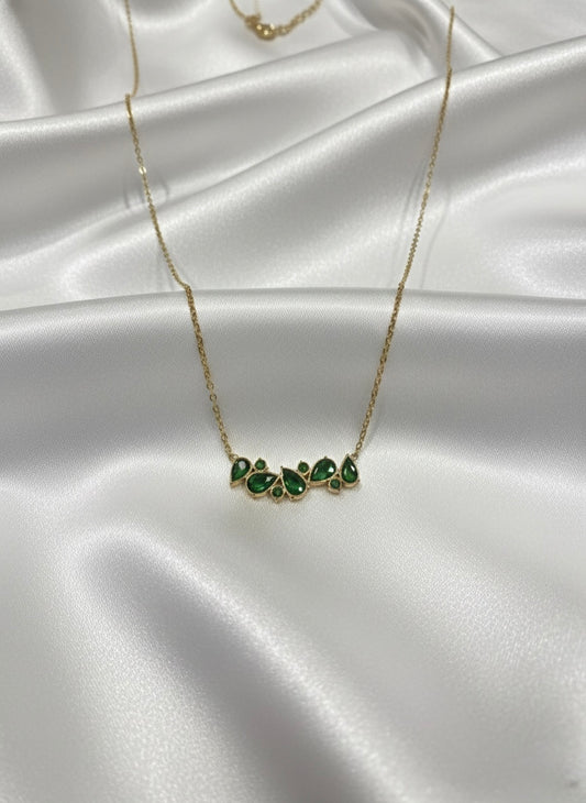 Nature inspired green gemstone necklace