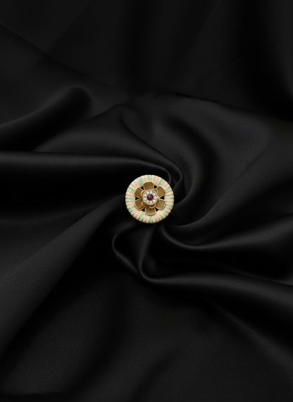 Enamel polki adjustable ring