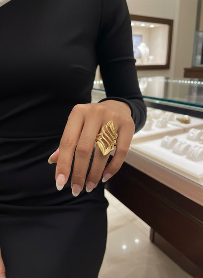 Gold chunky adjustable ring