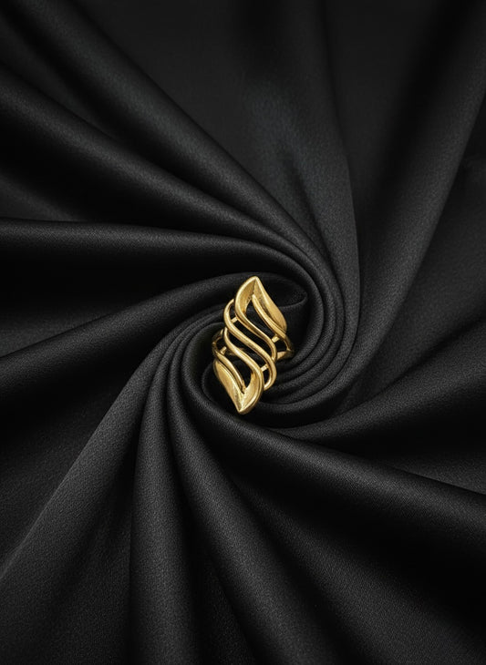 Gold chunky adjustable ring