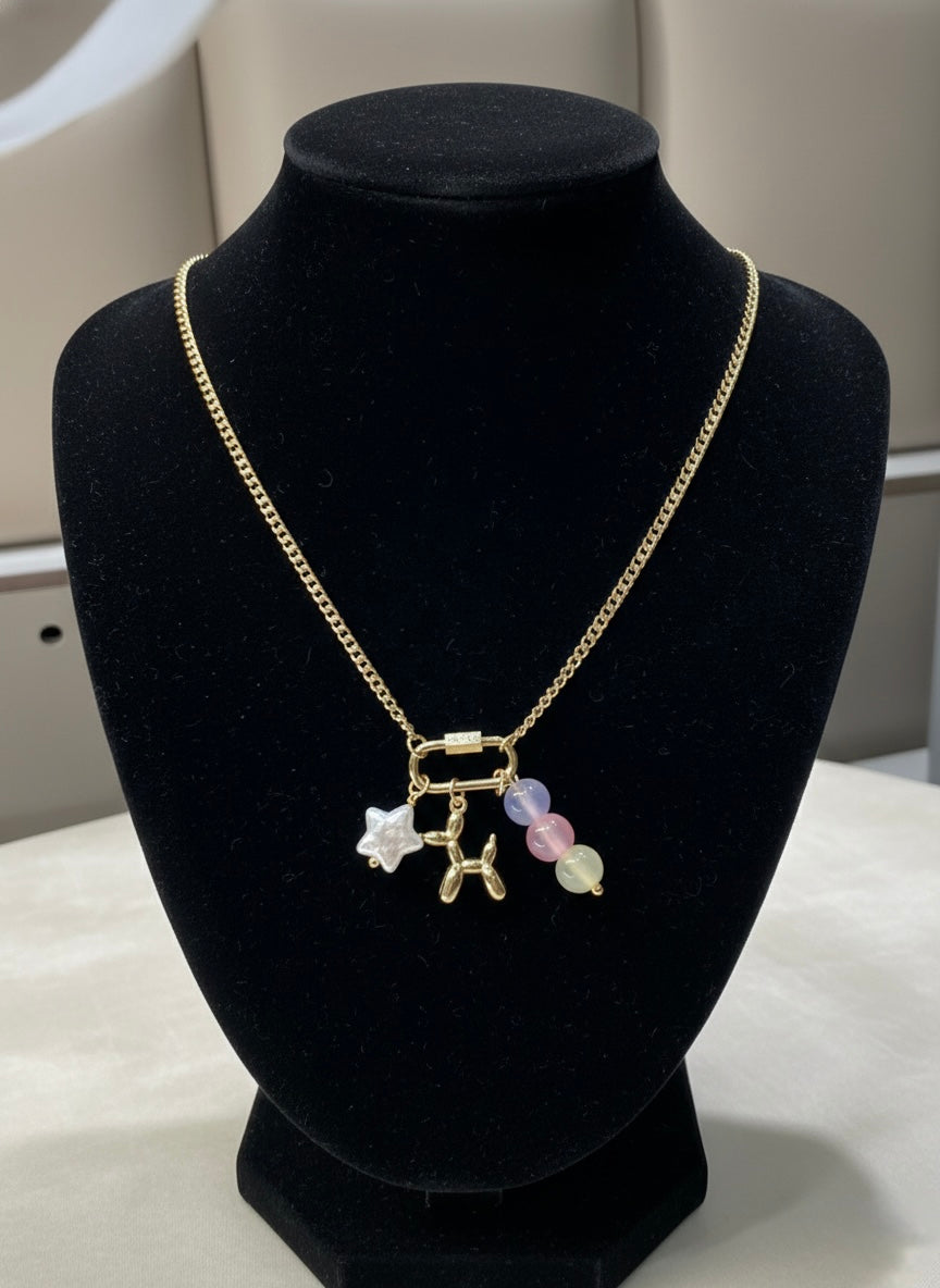 Minimal pastel charm necklace