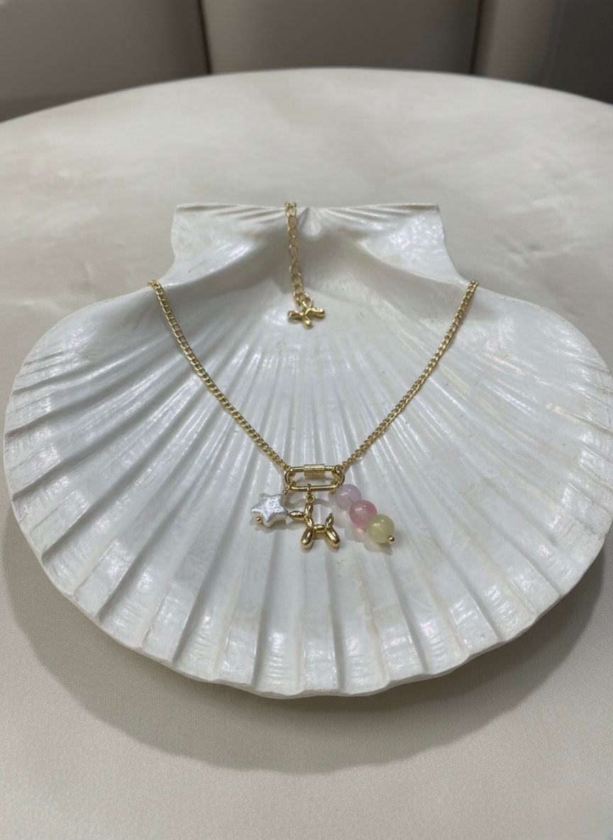 Minimal pastel charm necklace