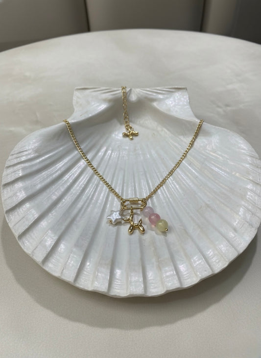 Minimal pastel charm necklace