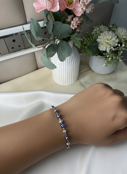 Minimal evil eye protection bracelet
