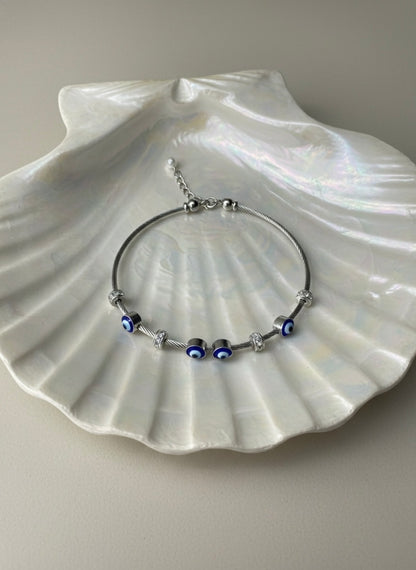 Minimal evil eye protection bracelet