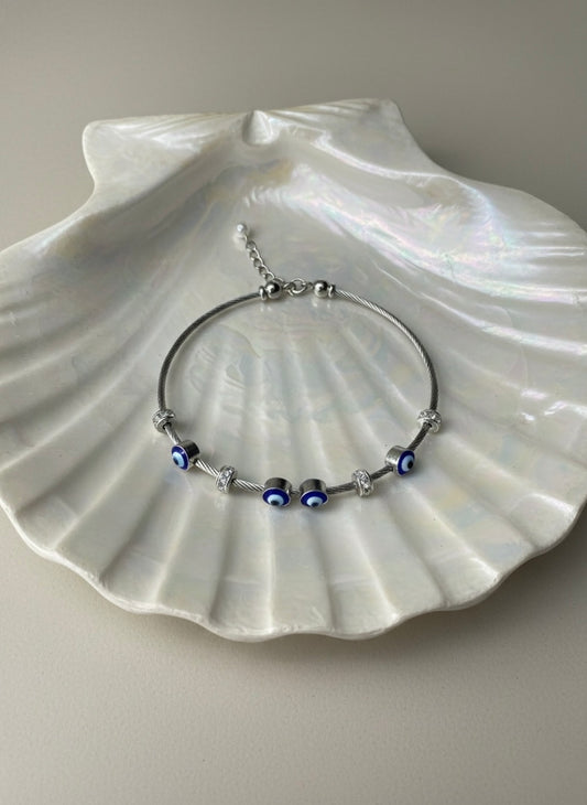 Minimal evil eye protection bracelet