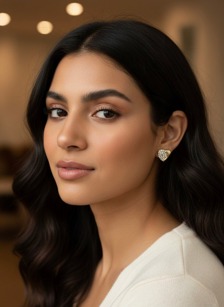 Love-Inspired Heart Stud Earrings