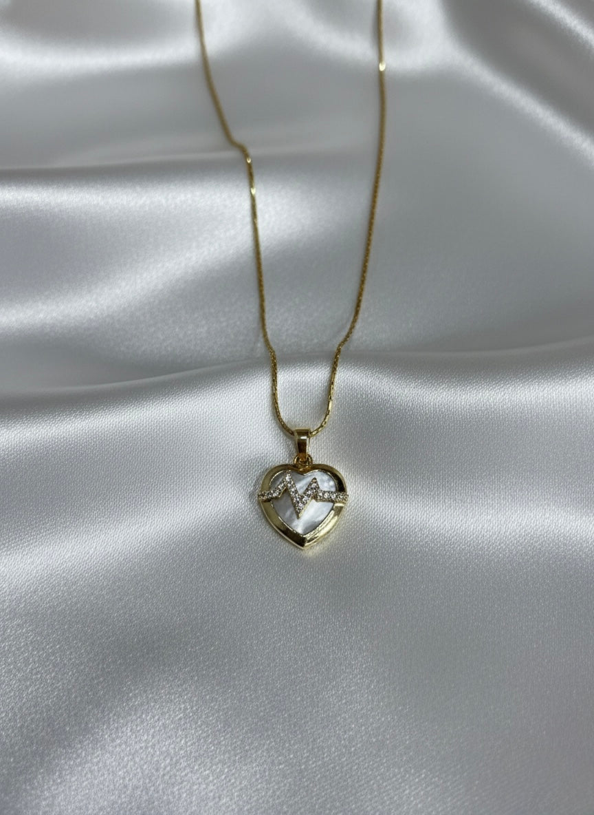 Heartbeat Crystal Heart Pendant Necklace