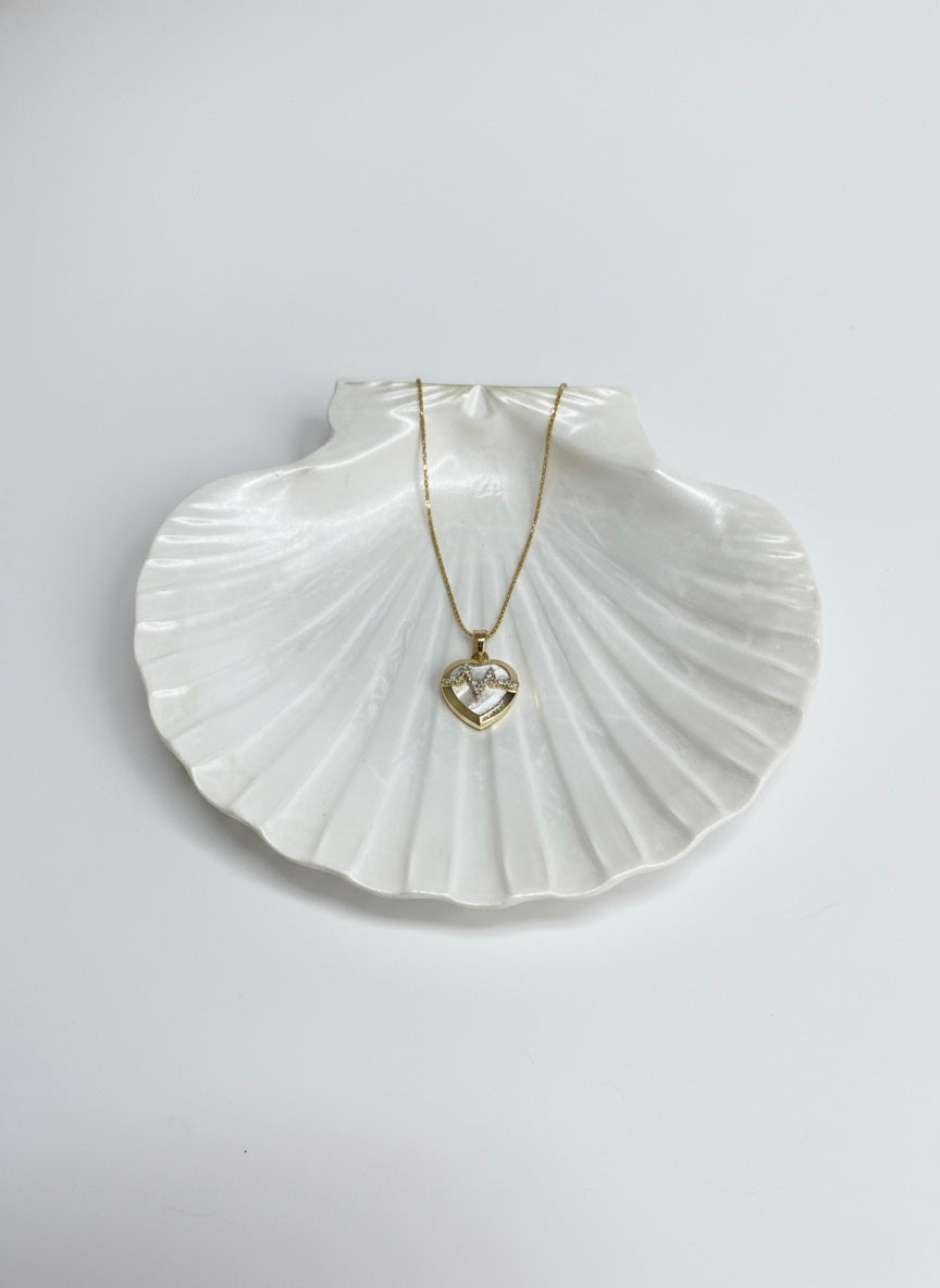 Heartbeat Crystal Heart Pendant Necklace