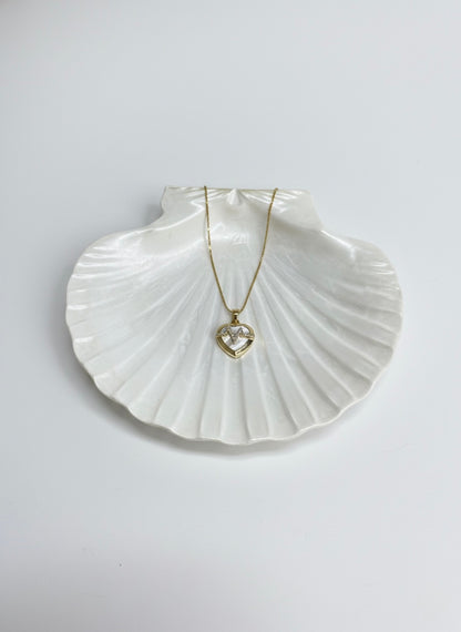 Heartbeat Crystal Heart Pendant Necklace