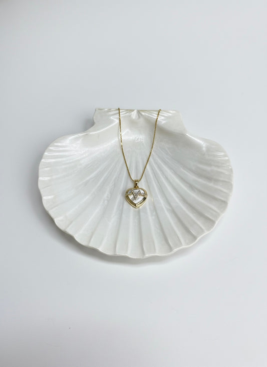 Heartbeat Crystal Heart Pendant Necklace