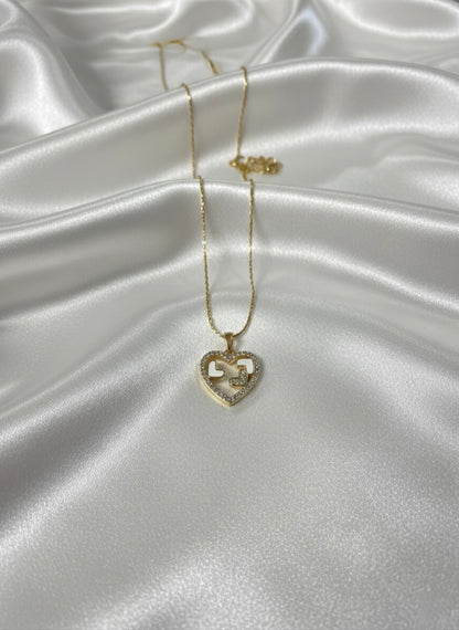 Delicate Heart Pendant with Sparkle