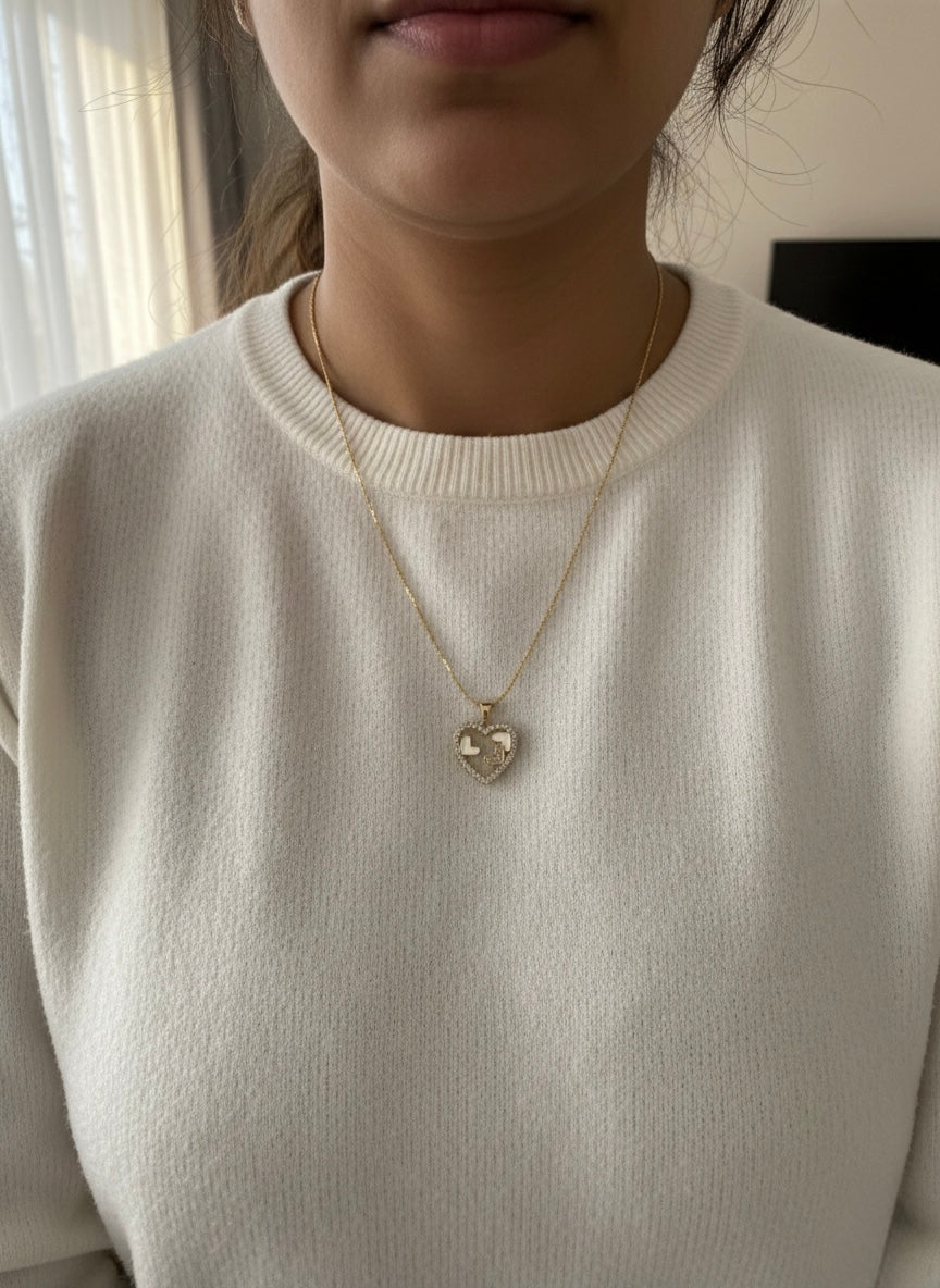 Delicate Heart Pendant with Sparkle
