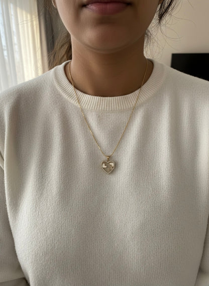 Delicate Heart Pendant with Sparkle