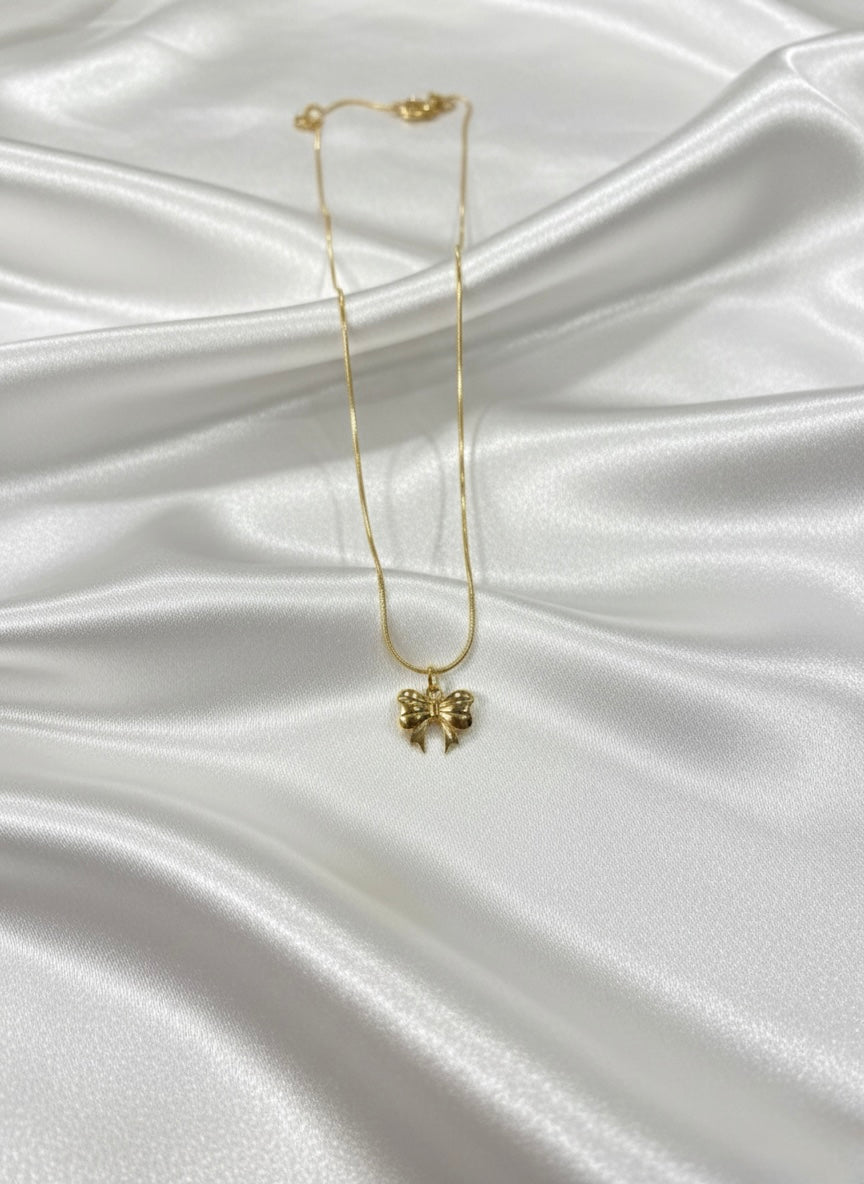 Delicate Gold Bow Necklace