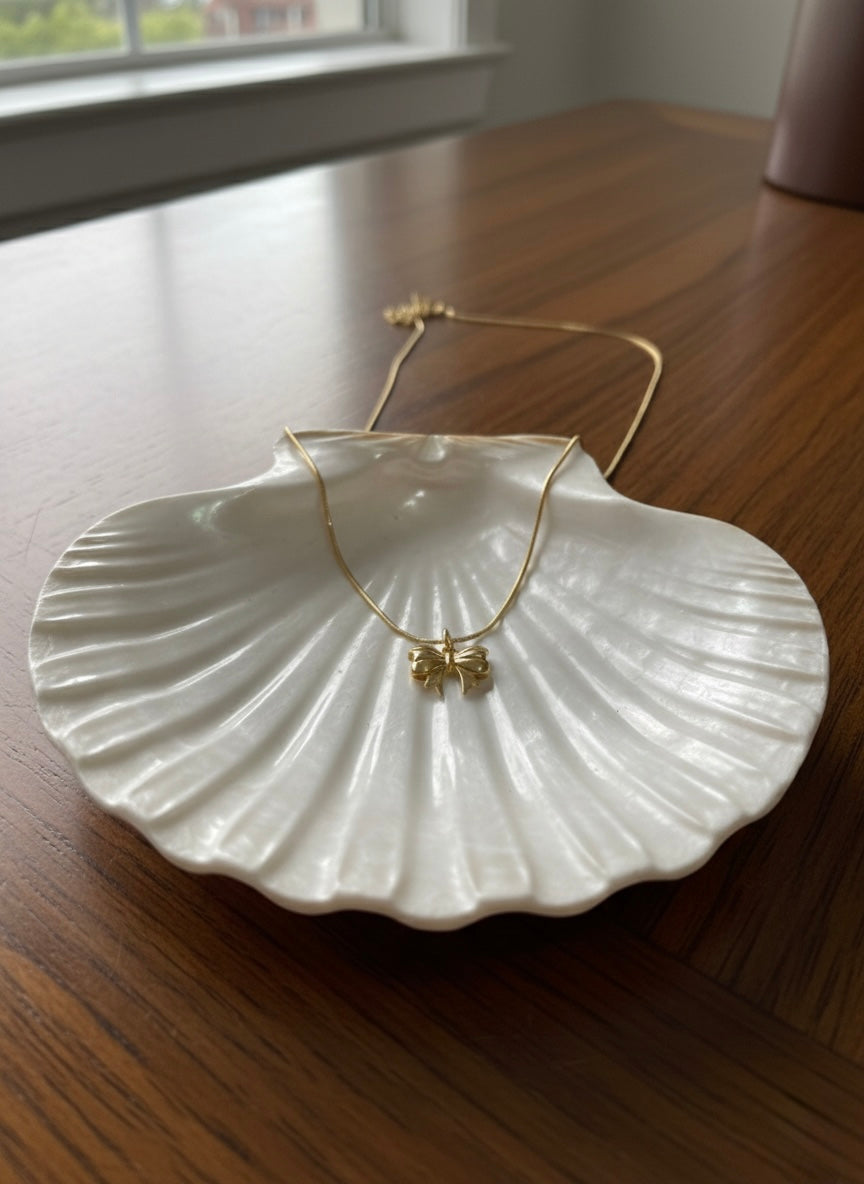 Delicate Gold Bow Necklace