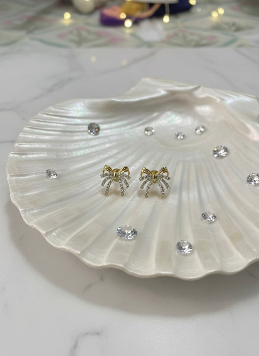 Chic Crystal Bow Stud Earrings