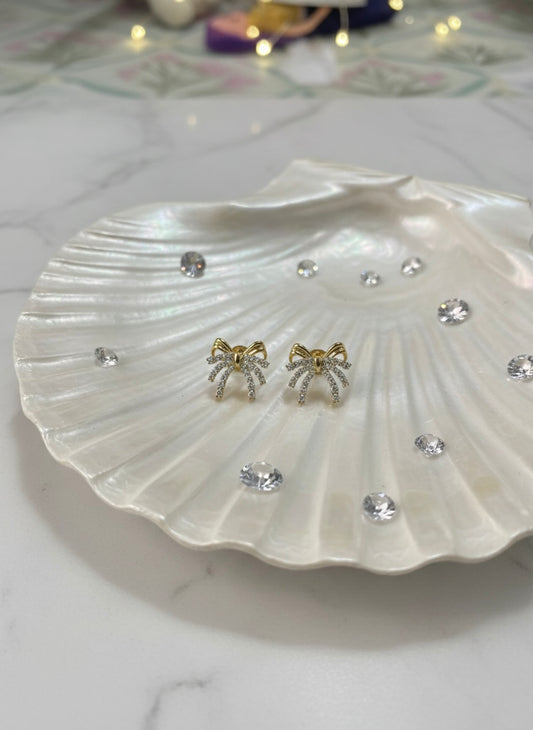 Chic Crystal Bow Stud Earrings