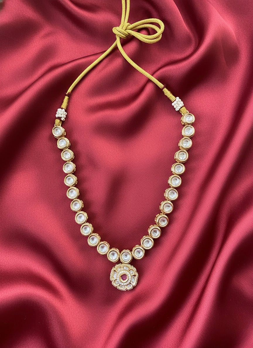 Delicate stone kundan necklace