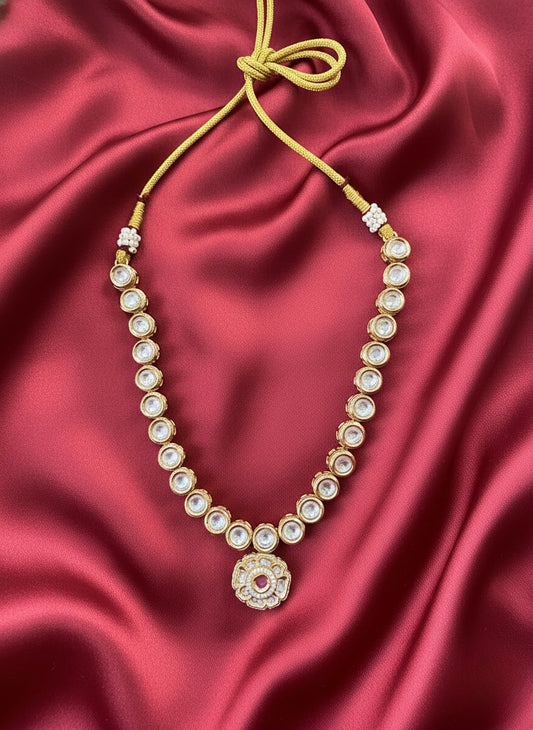 Delicate stone kundan necklace