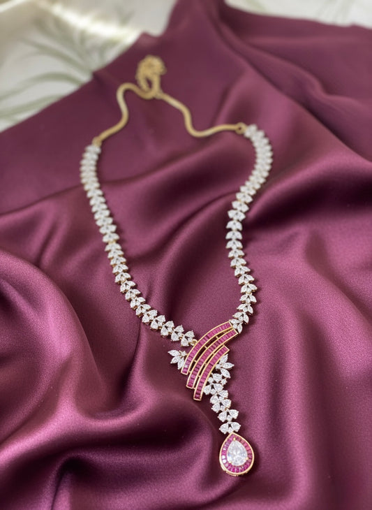Elegant diamond drop statement necklace