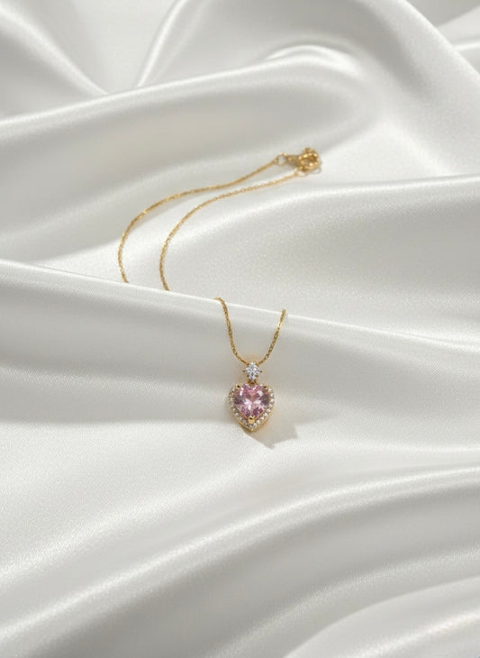 Delicate crystal heart pendant