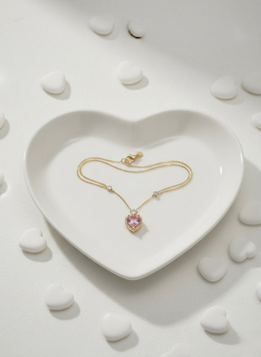 Delicate crystal heart pendant