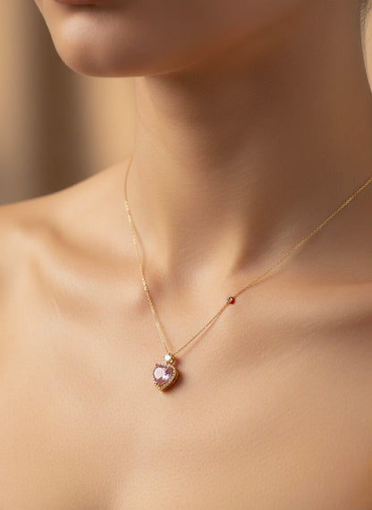 Delicate crystal heart pendant