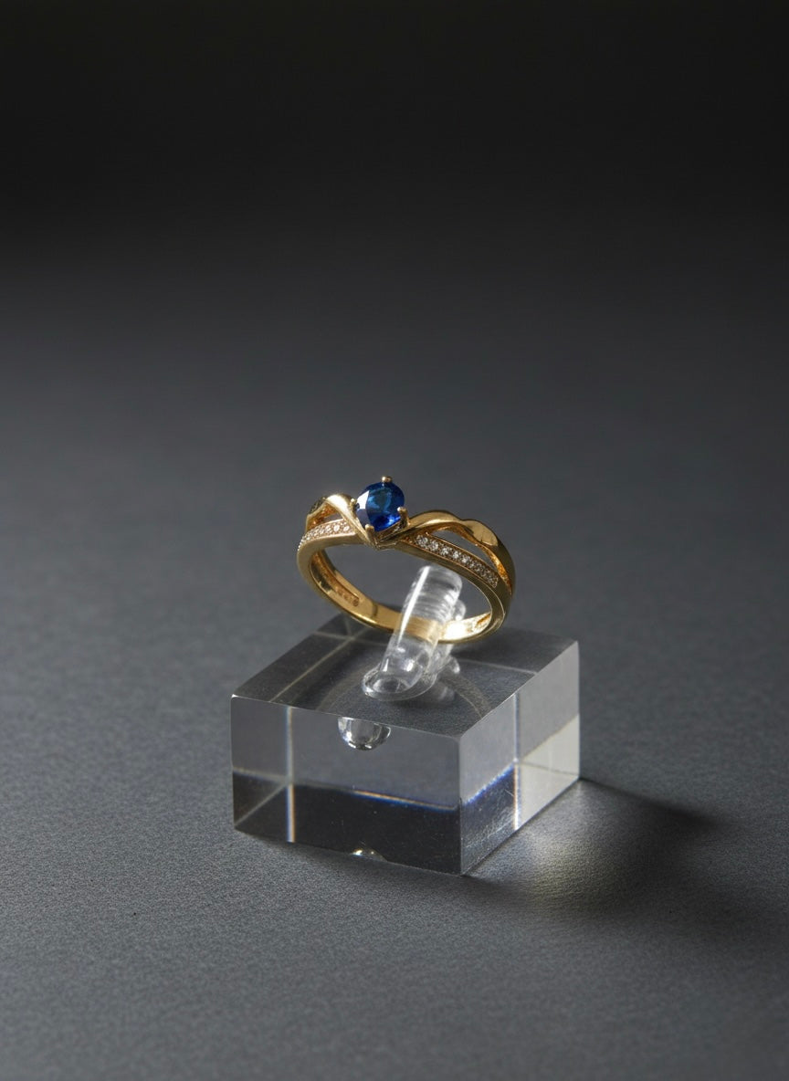 Blue gemstone elegance in gold