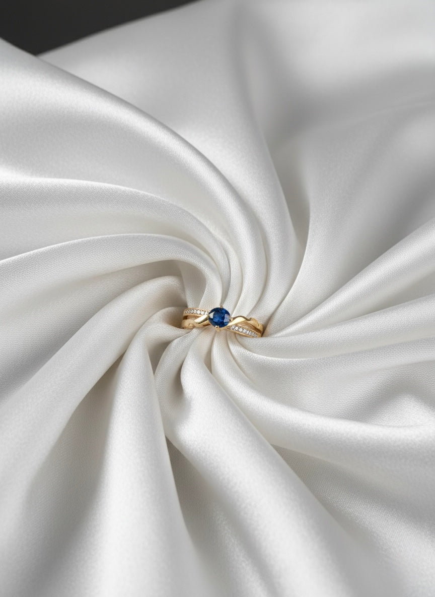 Blue gemstone elegance in gold