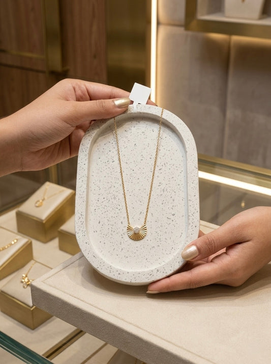 Elegant half crescent moon necklace