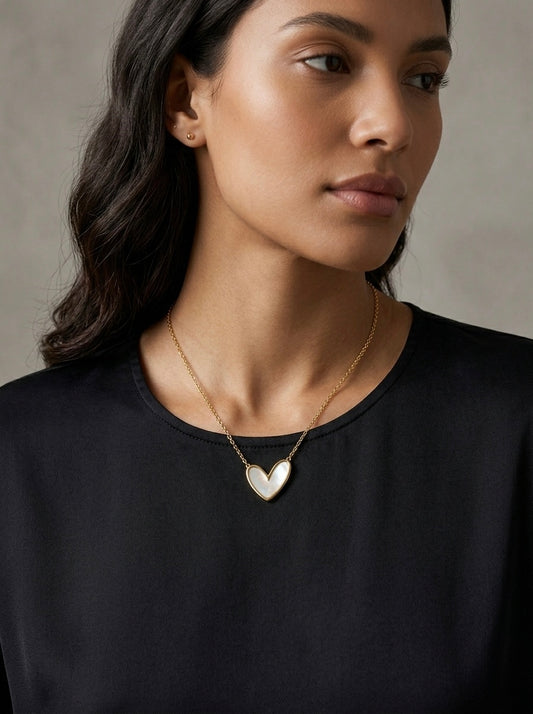Timeless pearl heart charm
