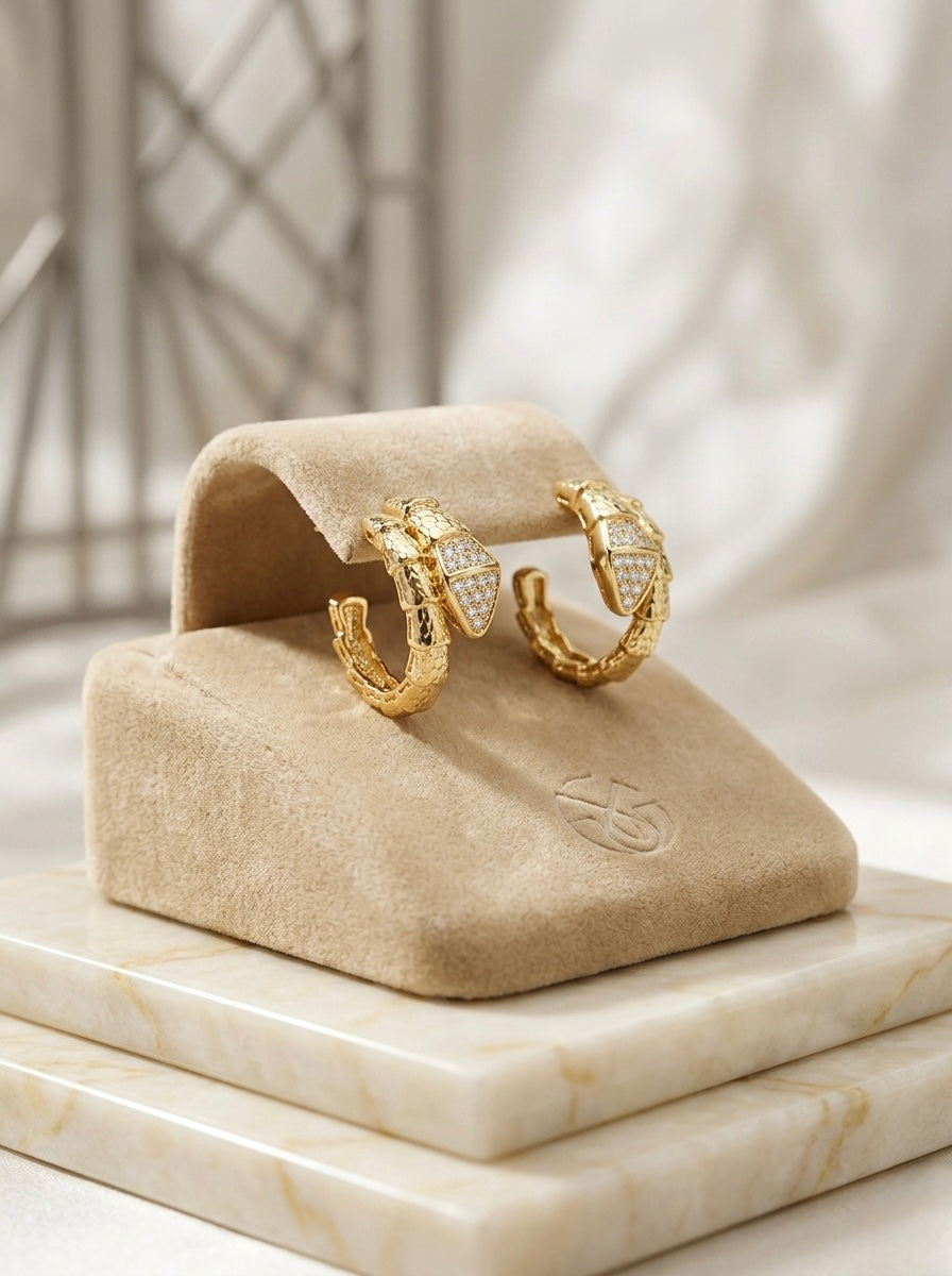 Bold Snake Design Statement Earrings