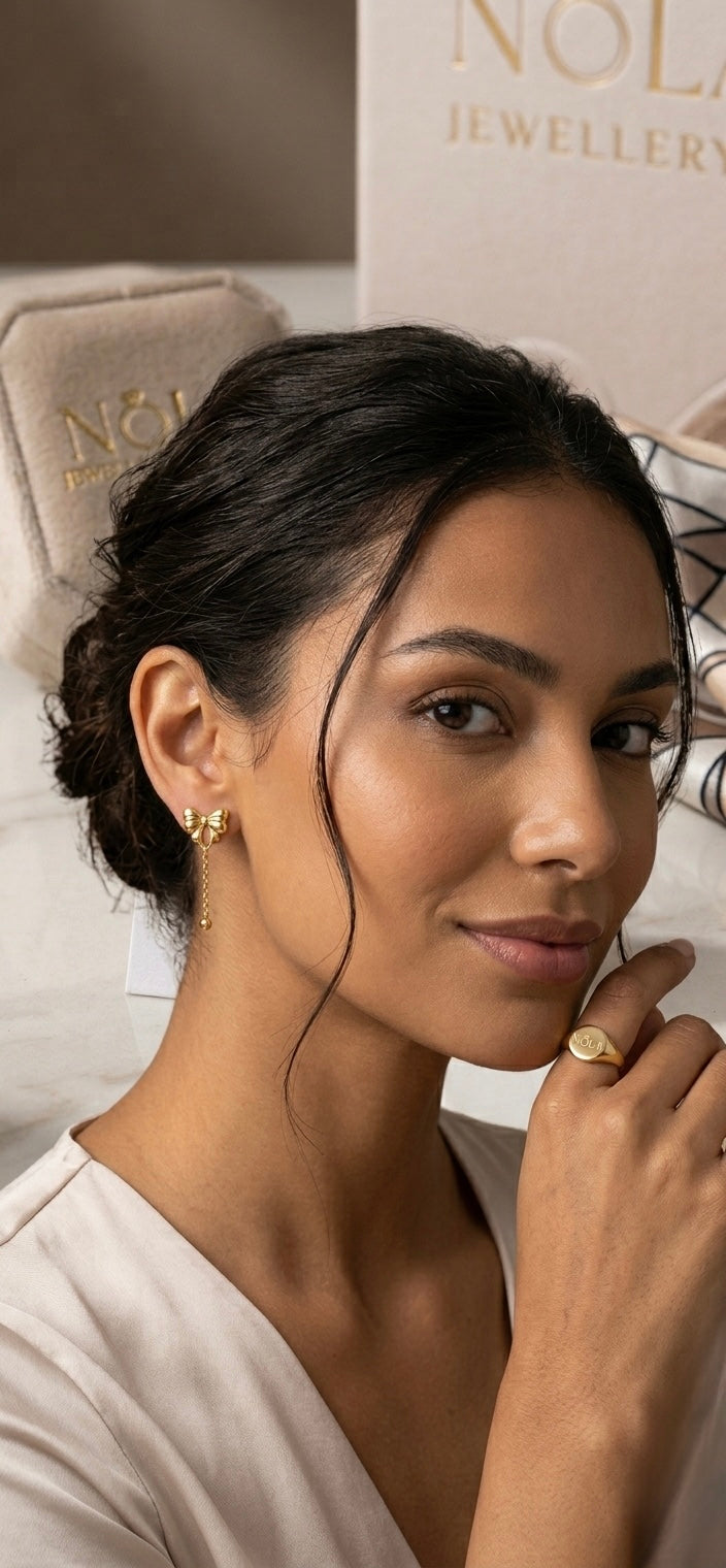Minimal Bow Drop earrings