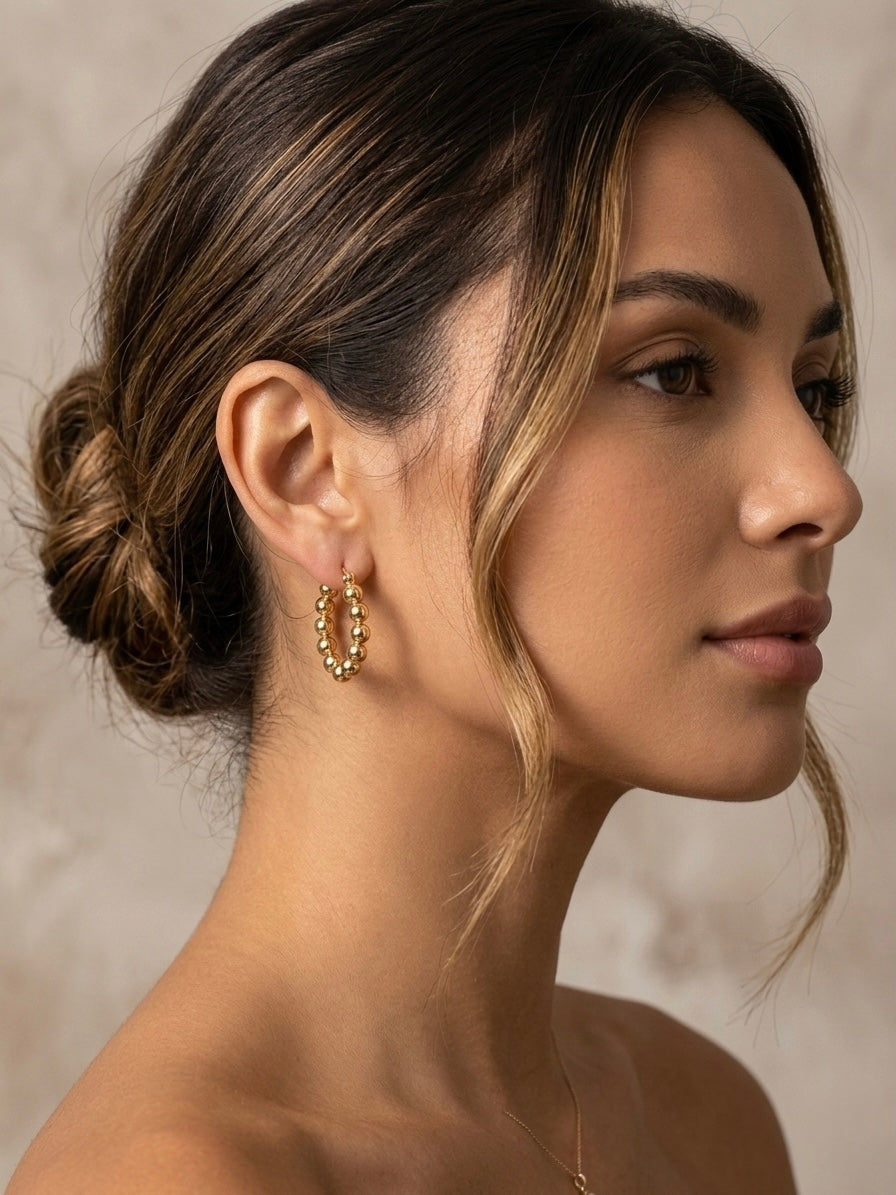 Elegant Gold Plated Hoop Earrings