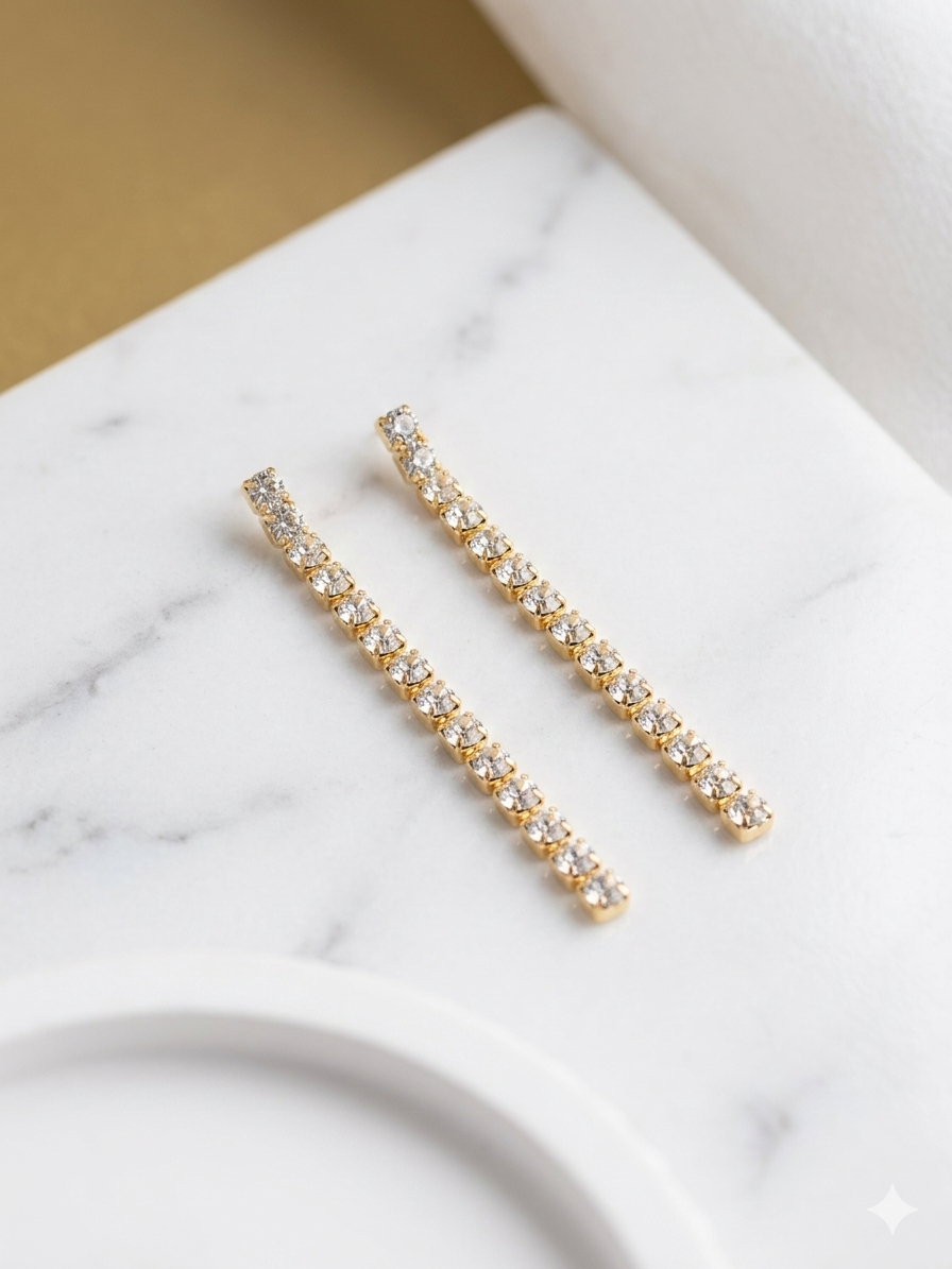 Elegant tennis earrings