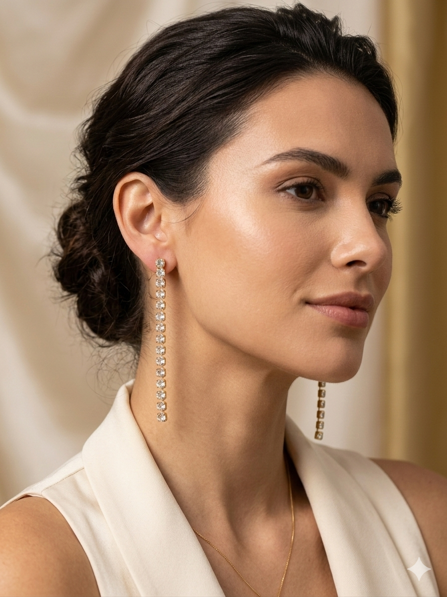 Elegant tennis earrings