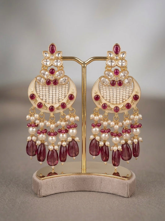 Heavy polki statement earrings