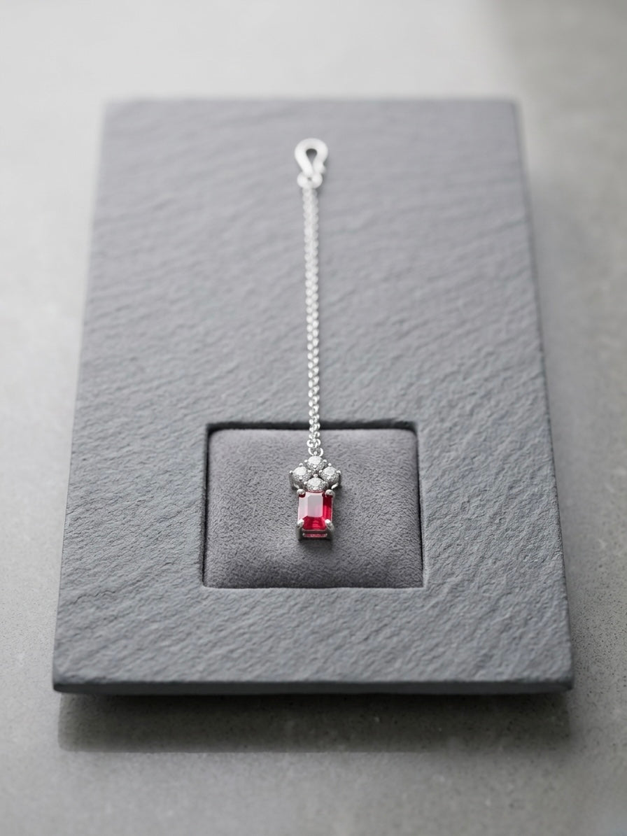 Elegant ruby diamond jewellery set