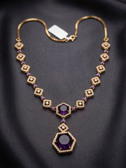 Vintage-inspired purple gemstone necklace
