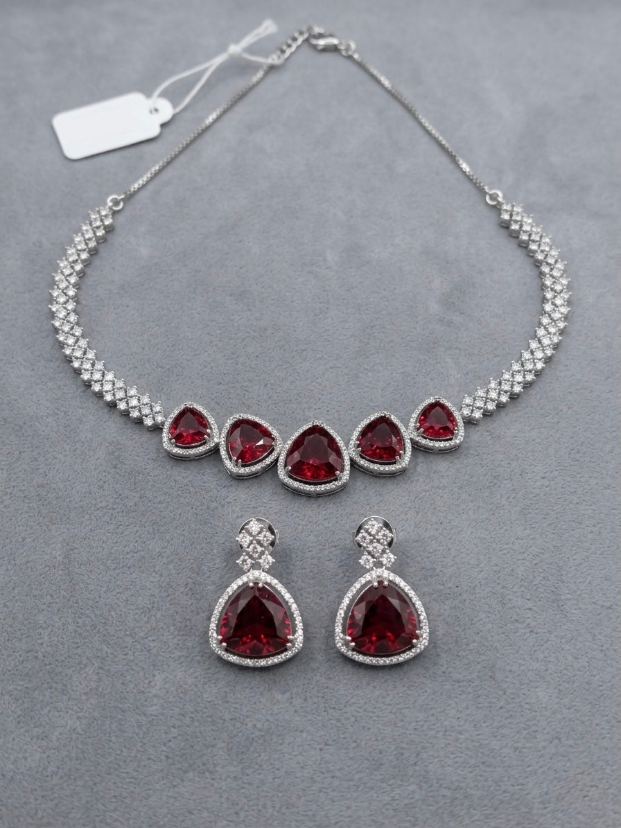 Premium ruby diamond festive set
